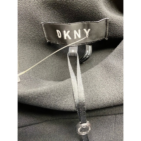 NWT DKNY Sheath Dress 8 Black Cap Sleeve Work Zip Knee Length Office Business - Picture 5 of 6
